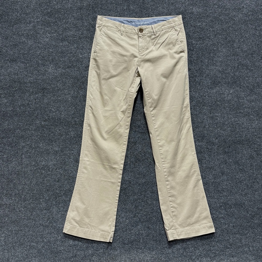 Banana Republic Pants Womens 10 Tall Beige Twill Straight Chino Stretch Casual